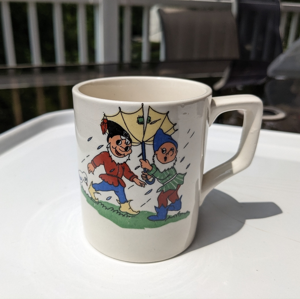 Vintage Children's size mug with Gnomes/Trolls Made in Japan Rare find!!